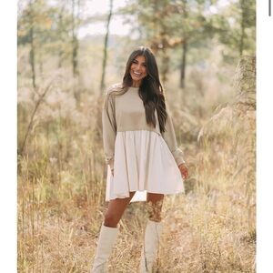 Lyla Anne Sweater Top Poplin Dress